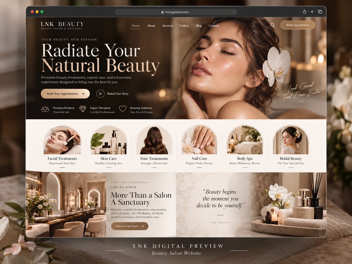 Beauty salon website design concept